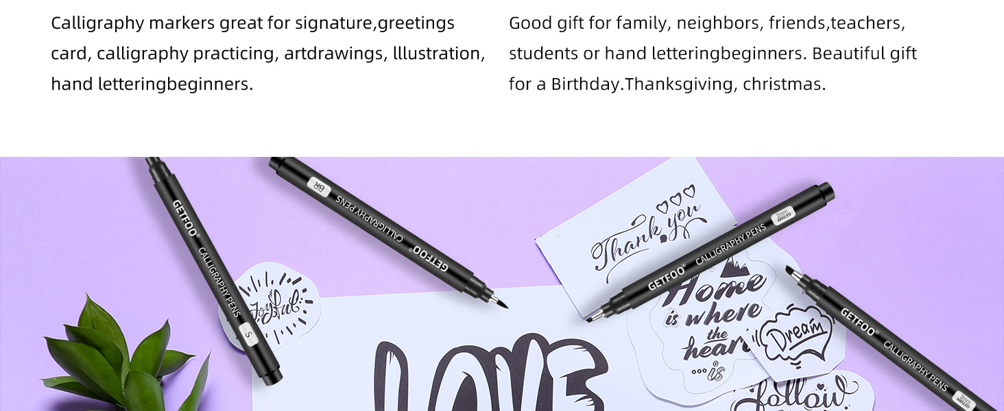 Calligraphy Pens for Writing, Brush Pen Calligraphy Set Calligraphy Brush Pens, Hand Lettering Pen 