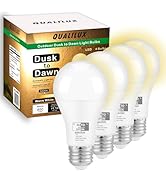 Qualilux Dusk to Dawn LED Light Bulbs Outdoor 850 Lumen, 60W Equivalent, Warm White 3000K, Energy...