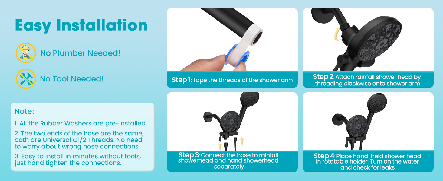 shower head with handheld combo