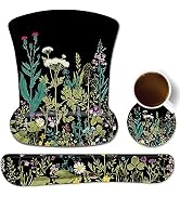 3 in 1 Ergonomic Mouse Pad with Wrist Rest and Keyboard Wrist Support Set with Coaster, Cute Wris...