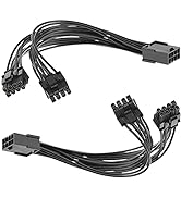 2Pcs Sleeved 8 Pin to Dual 8 Standard Pcie Gpu Power Cable Splitter Adapter 8 Pin Female to Dual ...