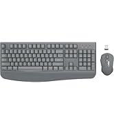Wireless Keyboard and Mouse Combo, ULSOU 2.4G Full-Sized Ergonomic Computer Keyboard with Wrist R...