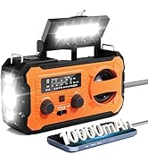 Hand Crank Emergency Radio, 10000mAh Weather Radio with AM/FM/NOAA, Solar Prower, SOS Alarm, Phon...