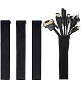 JOTO 4 Pack Cable Management Sleeve, 19-20 Inches Cord Organizer System with Zipper for TV Comput...