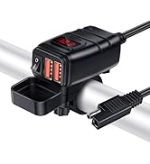 RANDPOW Motorcycle Phone Charger, Quick Charge 3.0 6.8A Dual Port Motorcycle USB Charger with ON/...