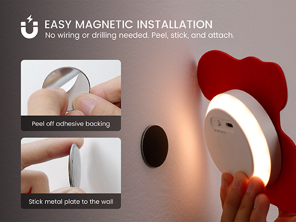 EASY MAGNETIC INSTALLATION, Christmas Stocking Motion Sensor Night Light,Stick-on Anywhere