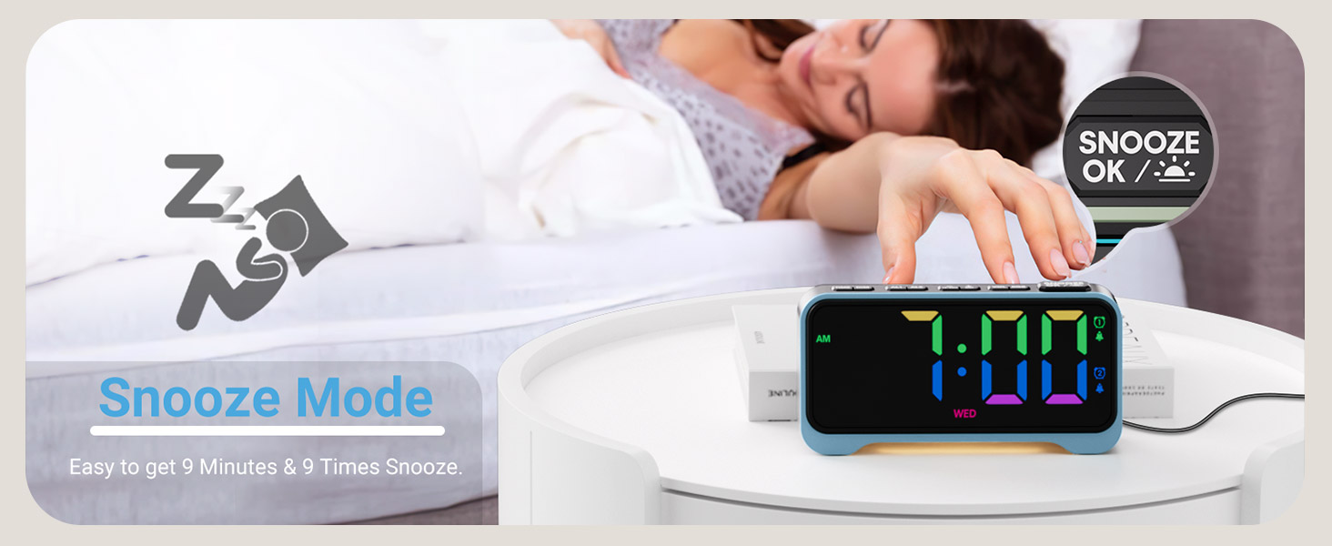 digital clock large display teen boys alarm clock for teens