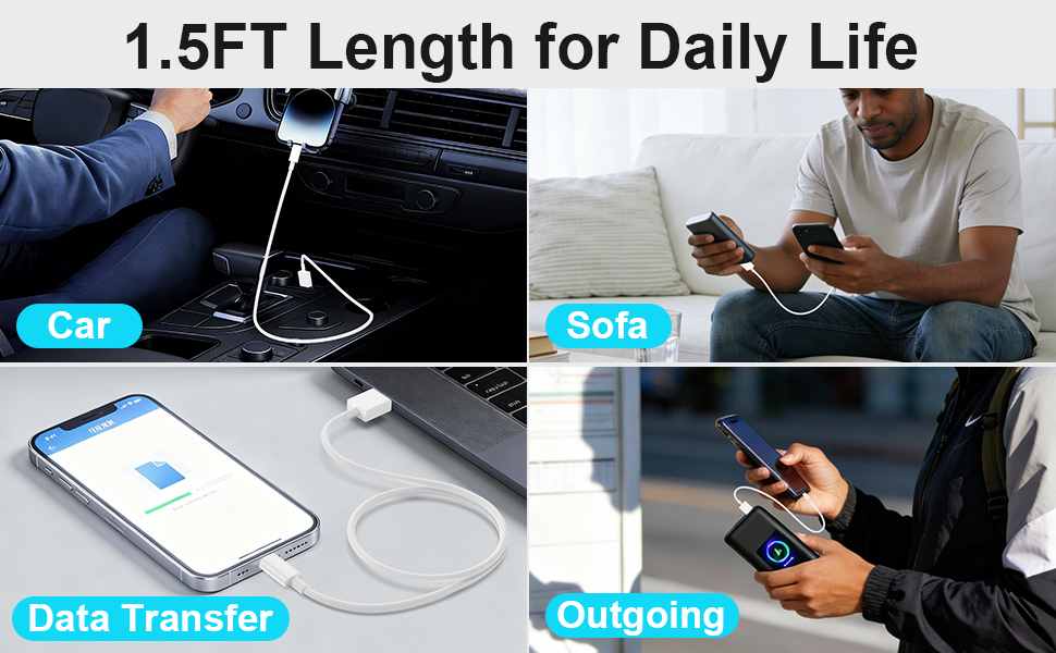 1.5ft usb to usb c charger cable