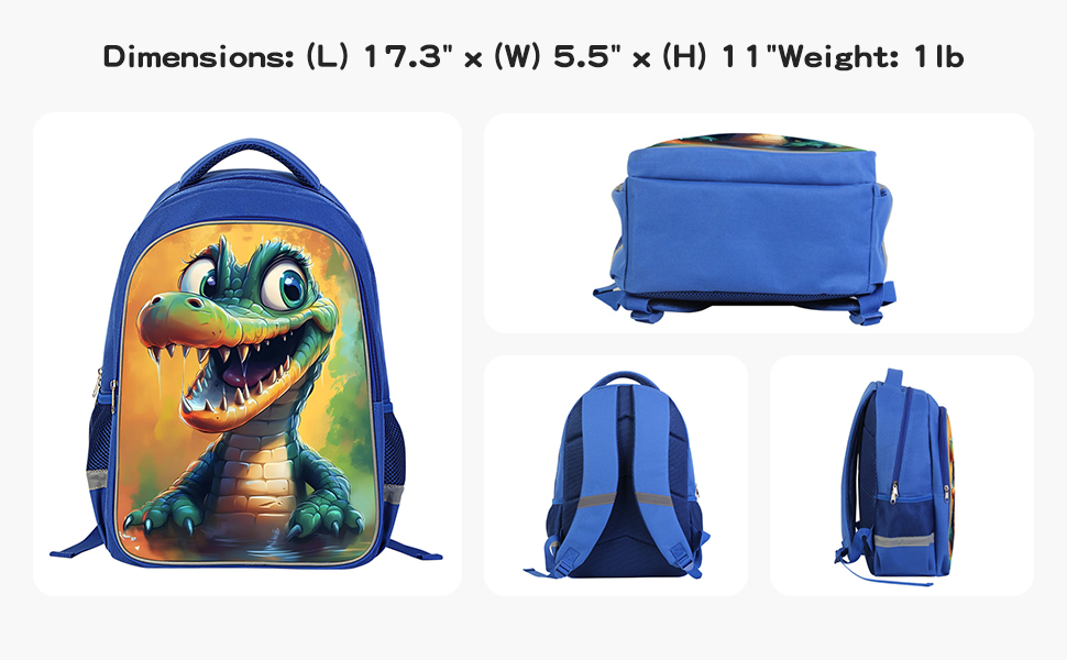 Kids School backpack Boys for School 17" Coloful Bookbag Amazing Gifts for Elementary