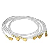 WISSCOOL 1/4" Refrigerant Charging Hoses 60” (5FT), HVAC Hoses Standard 1/4" Flare Fittings for R...