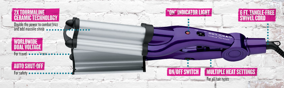 beachy waves, waver, hair waver, hair wavers, bed head; bed head waver, wave artist