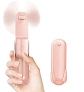 Jkjoy Mini Handheld Fan, Portable Hand Fan with USB Rechargeable, 2000 mAh Battery Operated Pocke...