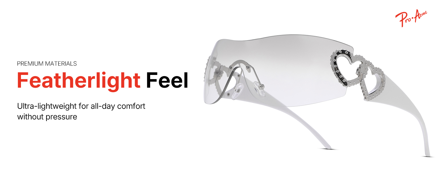 Pro Acme Wrap Around Rimless Sunglasses Women Men