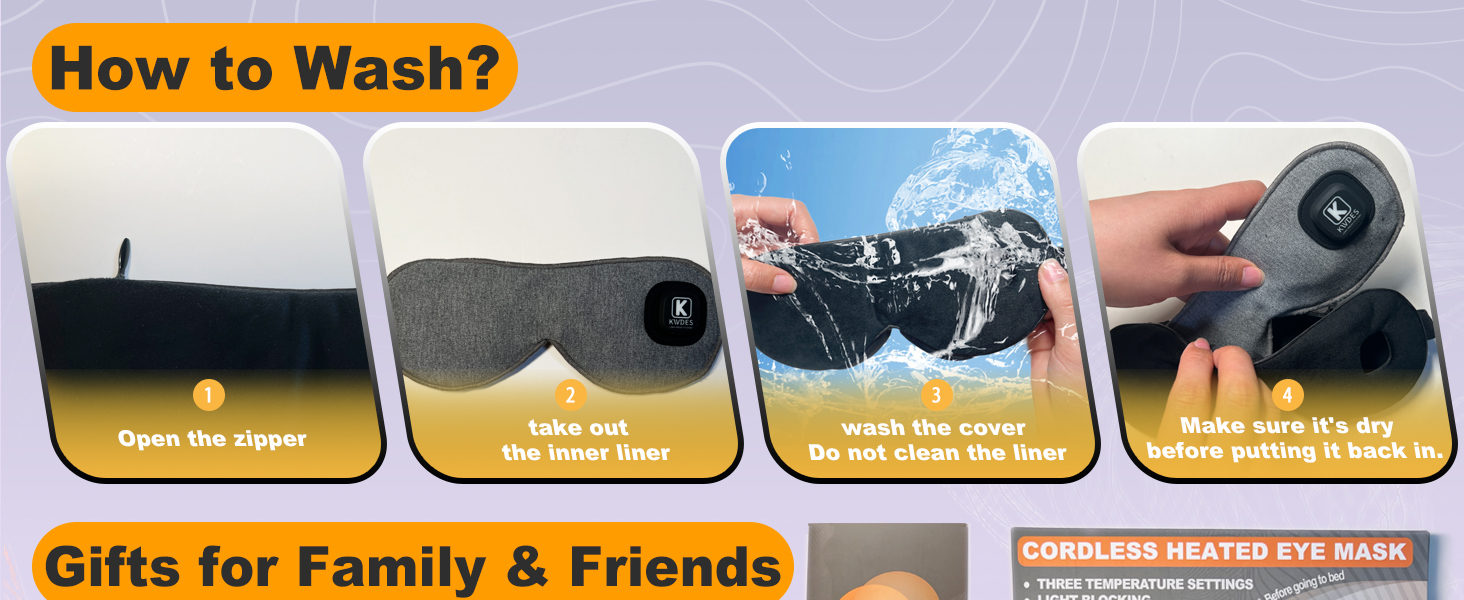 Cordless Heated Eye Mask,How to Wash?