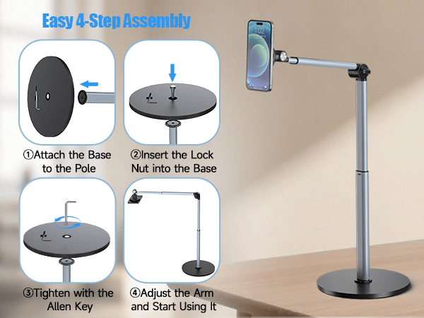 Overhead phone stand