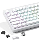 XVX White Keycaps - Side Print PBT Keycap Set, Double Shot Shine Through Custom Keycaps, PBT Keyc...