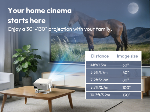 XGODY Gimbal A1, 4K Home Movie Projector for Bedroom