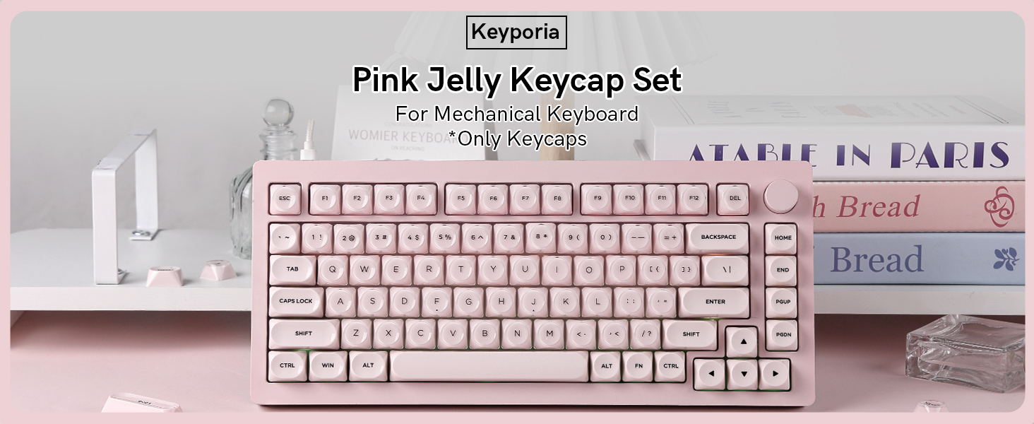 Jelly Pink Keycaps Set For Mechanical Keyboard