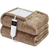 DANENOSA Electric Heated Blanket Full Size 72''x84'' Soft Flannel &amp; Sherpa Electric Blanket with ...