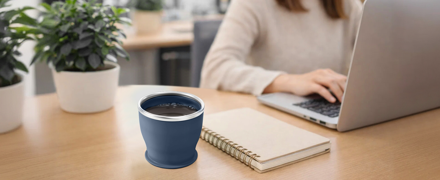 Used as a coffee cup in the office