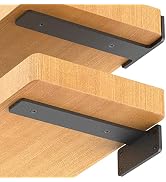 6 Pack Floating Shelf Brackets, 8 inch Heavy Duty Industrial Shelf Bracket, Black Metal L Bracket...