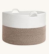 Goodpick Large Storage Basket, 83L Dorm Room Essentials, Blanket Woven Rope Basket for Living Roo...