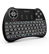 (Backlit Version)REIIE H9+ Backlit Wireless Mini Handheld Remote Keyboard with Touchpad Work for ...