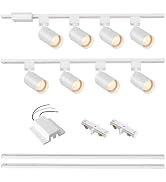 Hiiglxii 8-Light LED Track Lighting Kit with 6.6FT H Track Lighting Rails &amp; Floating Canopy Conne...