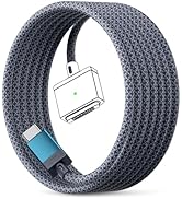 140W USB-C to Magnetic 3 Cable for MacBook Power Adapter, Nylon Braided Safe 3 Cable Compatible w...