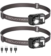 GloworPath Mini Rechargeable Headlamp Flashlight,Super Bright LED,Sensor Control, 5 Light Setting...