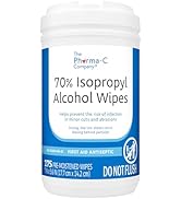 The Pharma-C Company 70% Isopropyl Alcohol Wipes [175ct Wipes] - Large Durable IPA Wipes. First-A...