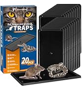 LULUCATCH Sticky Mouse Trap, 20 Pack Large Glue Traps, Pre-Baited Heavy Duty Non-Toxic Bulk Glue ...