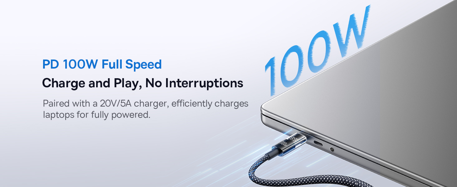 100W usb c cable with led display
