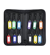 Uniclife Portable Zippered Key Case Waterproof and Fireproof Key Organizer with 12 Colorful Key T...