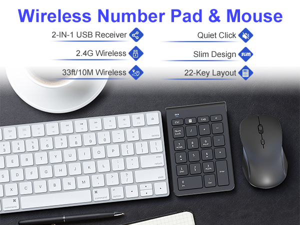 wireless number pad and mouse