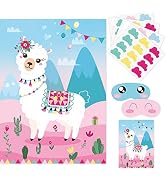 NEBURORA 2 Pack Pin The Tail on The Llama Game 2 Large 21"x 28" Posters with 48pcs Stickers Llama...