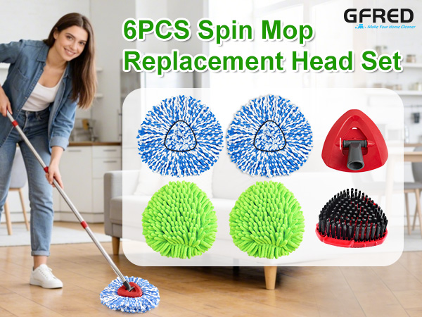 Mop Heads Replacements for O Cedar Easywring RinseClean 2 Tank Spin Mop