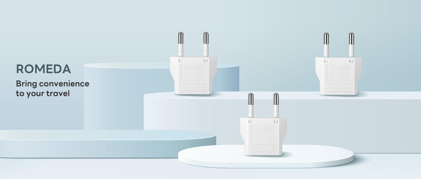 6 Pack US to Europe Plug Adapter - Type C European Travel Adapter
