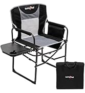 SUNNYFEEL Oversized Camping Directors Chair, Portable Folding Lawn Chairs for Adults Heavy Duty w...