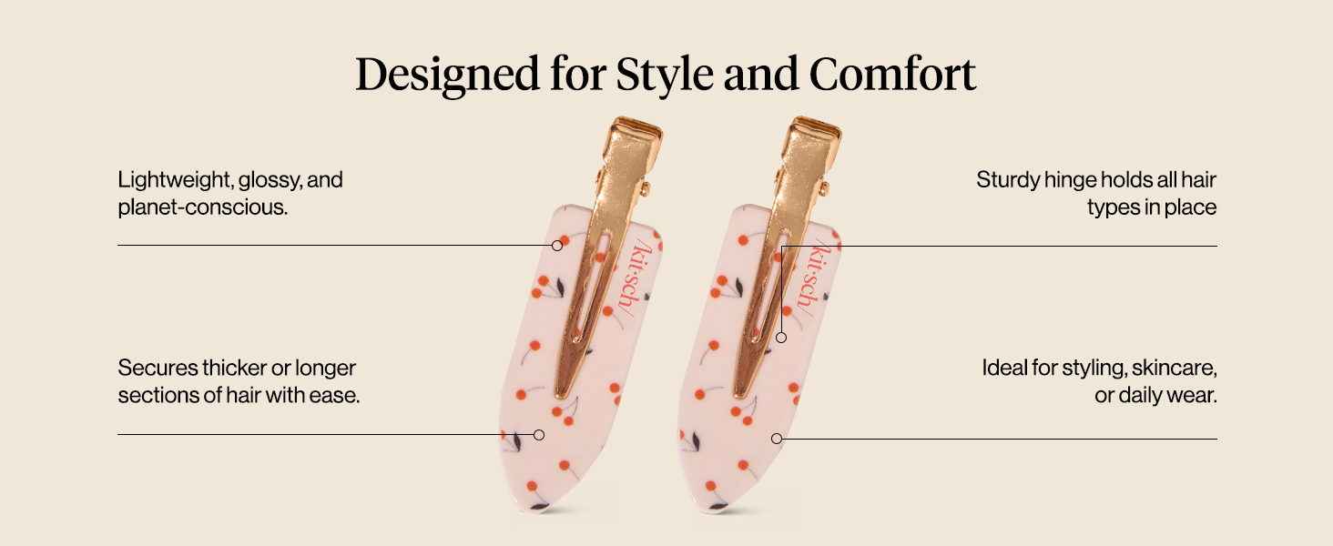 Kitsch Creaseless Hair Clips for Women - No Crease, No Bend Hair Clips