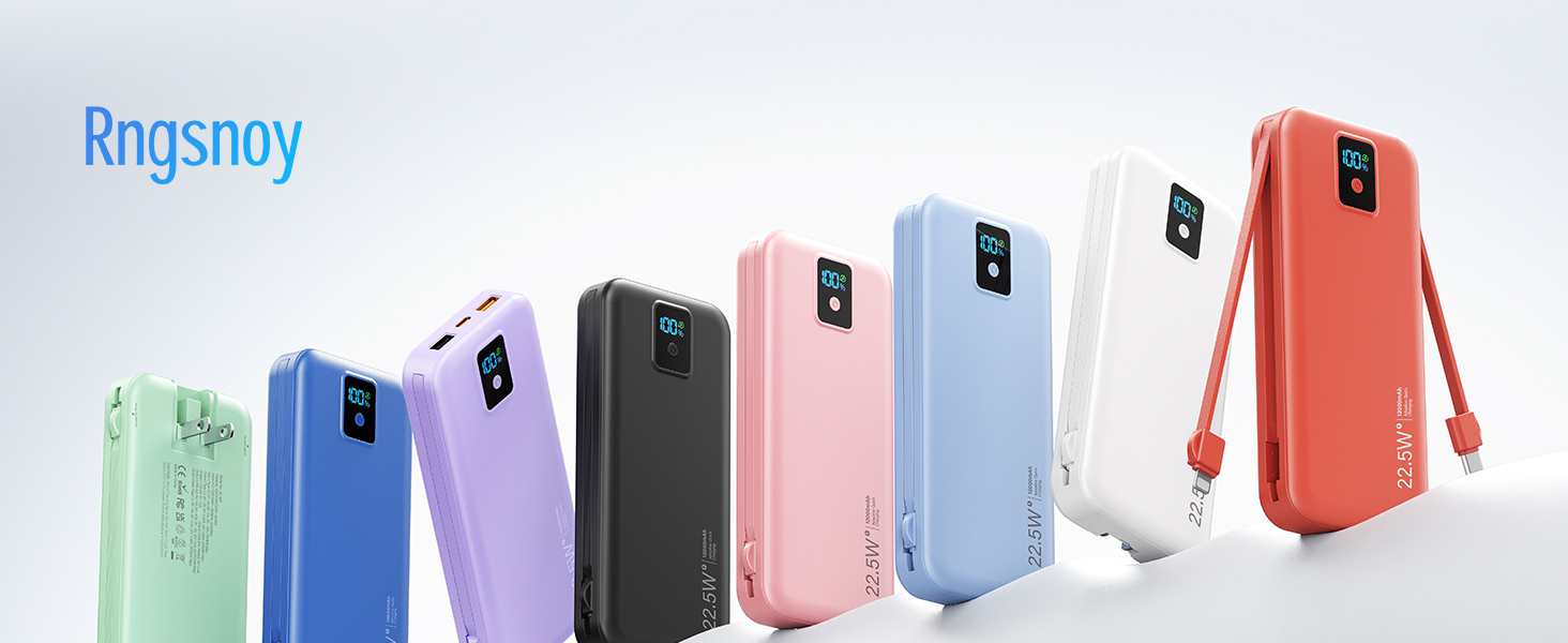 portable charger with built in cable