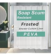 AmazerBath Shower Liner, 72x72 Plastic Frosted Shower Curtain Liner, PEVA Cute Shower Curtain Lin...
