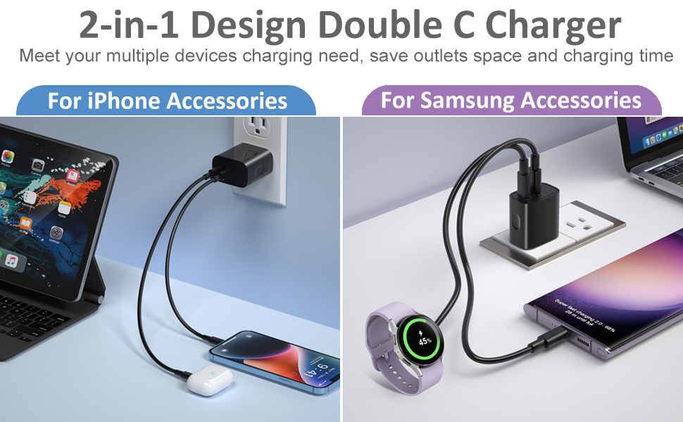 dual usb c charger