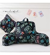 NTBED Video Game Controller Printed Reading Pillow Bed Wedge Backrest with Arms, Couch TV Relax B...
