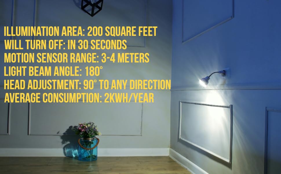 shopn5 led night light motion sensor outlet plug-in ac flexible directional dusk to dawn pir