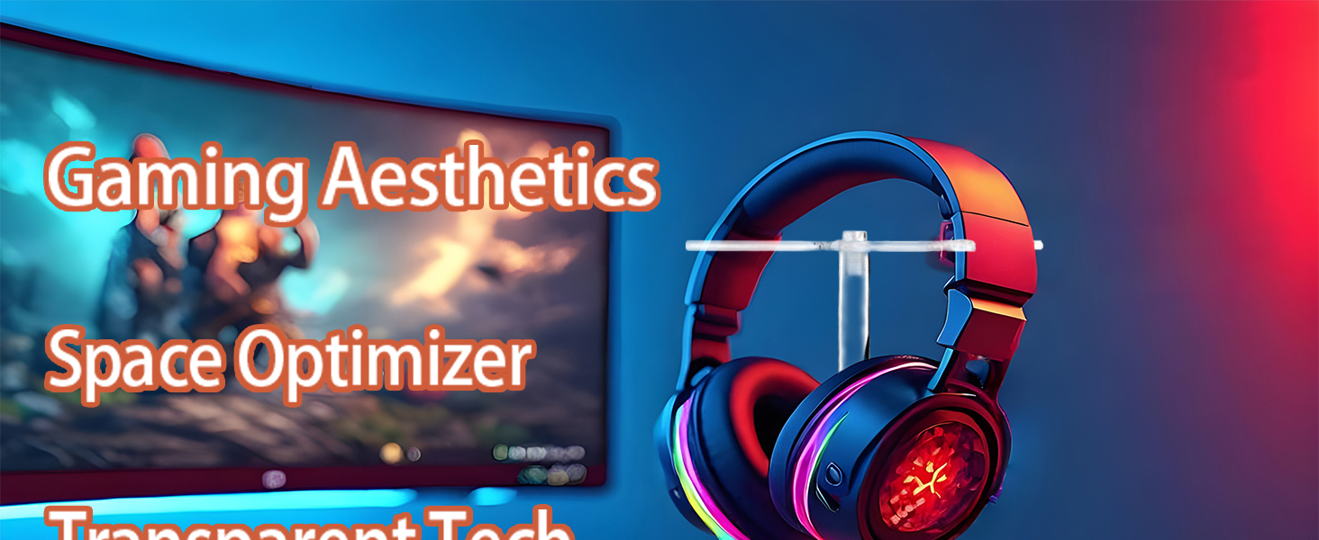 Headphone Stand,Universal Clear Acrylic Holder PC Gaming Headset Display&amp;Wireless Headphones