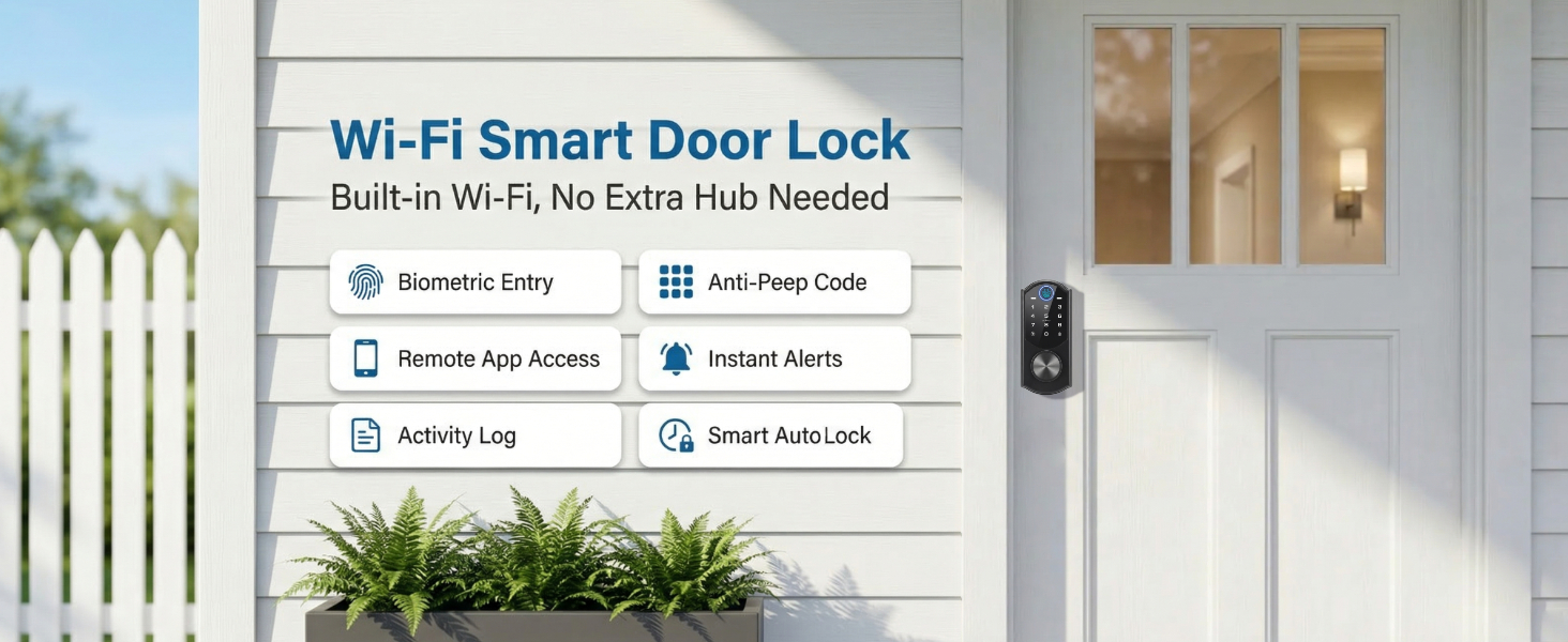 Smart Deadbolt with Fingerprint and Touchscreen Digital Door Lock