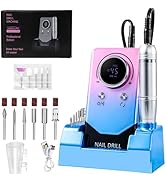 Electric 45000RPM Nail Drill Machine Rechargeable Portable Nail File Electric DIY Nail Drill Kit ...