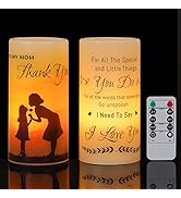 VIODAIM Flameless Candle Gifts for Mom: Birthday Thanksgiving Mother's Day Thank You Mom Candle G...