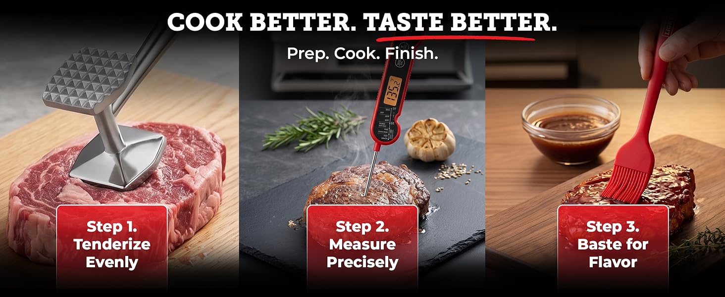Grillmaster 3-piece BBQ gift set presented as an ideal gift for grilling and BBQ enthusiasts